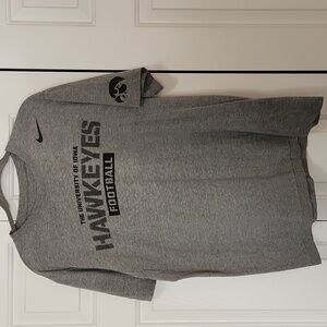 Nike Iowa Hawkeyes Football Heather Gray Regular Fit T-Shirt